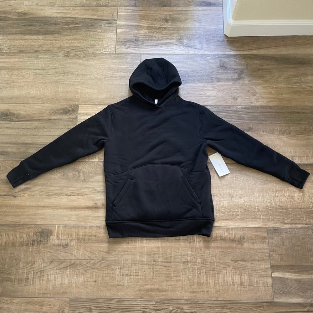 Athleta Hoodie Sweatshirt Womens XS Black Solstice Reversible Sherpa Pullover
